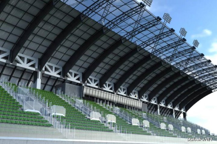 W planach jest budowa zaplecza szatniowo - sportowego wraz z trybuną, która byłaby częścią budynku zaplecza na 2000 miejsc.