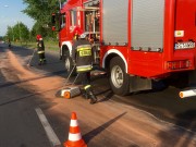 Strażacy zneutralizowali olej silnikowy przy pomocy specjalistycznego środka. Po kilku minutach po zakończeniu działań ruch odbywał się już bez większych problemów.