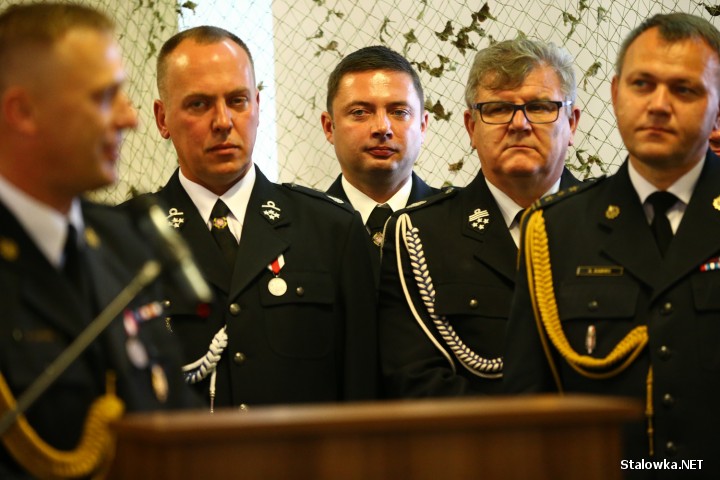 Uroczystość powołania na nowego komendanta straży pożarnej w Stalowej Woli, którym został Robert Lebioda.
