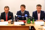 Konferencja prasowa w Urzędzie Marszałkowskim w Rzeszowie podsumowująca wyjazd gospodarczy do Chin. 