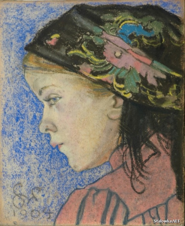 S. Wyspiański, Dziewczynka w krakowskiej huście, 1904, pastel na papierze, Muzeum im. Jacka Malczewskiego w Radomiu.