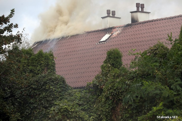 Pożar domu w Rozwadowie.