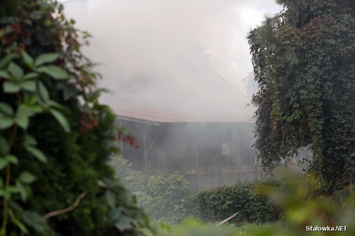 Pożar domu w Rozwadowie.