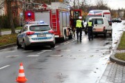 Wypadek na Orzeszkowej. Ranny pieszy trafił do szpitala.