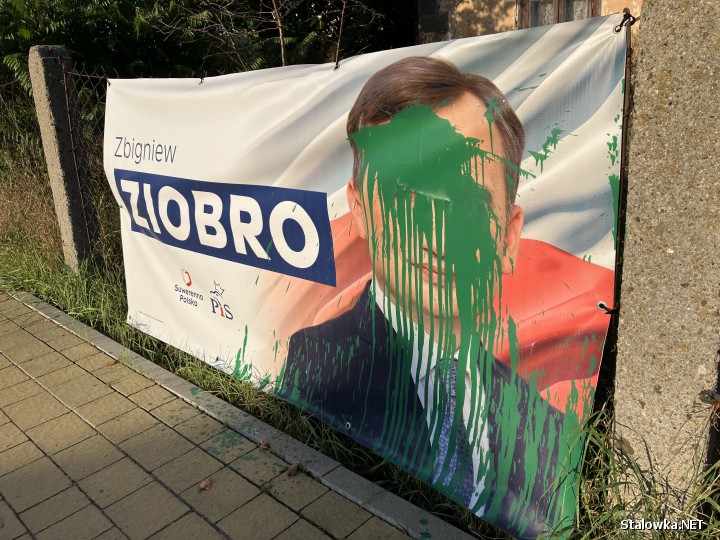 W kilku miejscach na terenie Stalowej Woli doszło do zniszczenia materiałów wyborczych z kandydatami do Sejmu. Ktoś oblał je zieloną farbą.