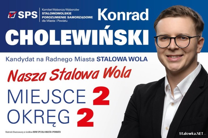 Konrad Cholewiński kandydatem do Rady Miejskiej w Stalowej Woli.