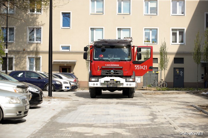 W jednym z bloków na ulicy Stanisława Staszica doszło do pożaru.