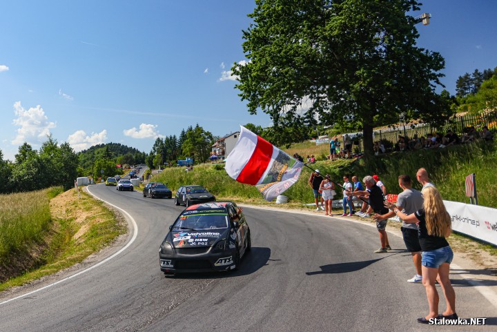 Krzysztof Faraś na wyścigach górskich w Prządkach.