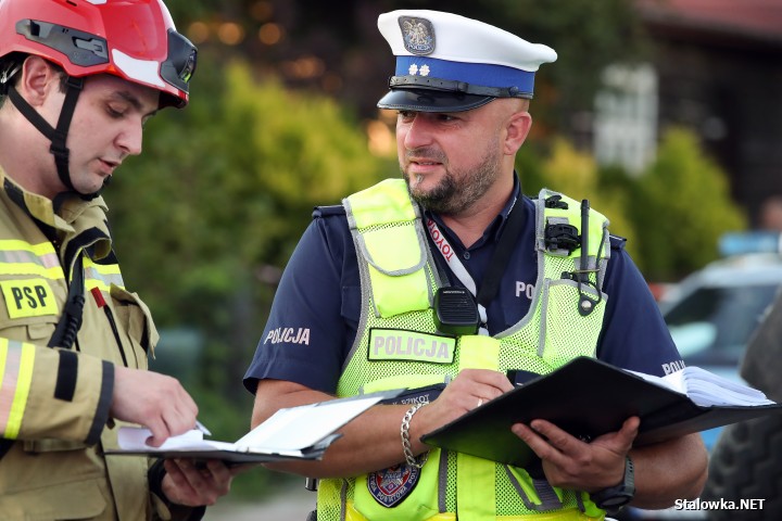 Wypadek na Brandwickiej. Auto wjechało w przyczepę z drewnem.