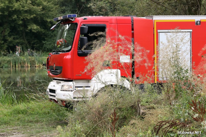 Akcja strażacka nad oczkiem w Stalowej Woli.