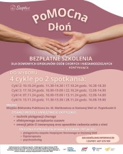 Fundacja Szeptus w Stalowej Woli zaprasza na bezpłatne szkolenia edukacyjne dla domowych opiekunów osób chorych i niesamodzielnych.