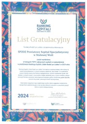 Szpital w Stalowej Woli wyróżniony w rankingu szpitali Gdzie rodzić po ludzku!