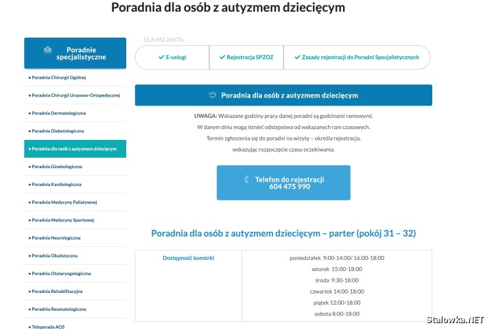 Kto przyjmuje w Poradni dla osób z dziecięcym autyzmem? Z www się nie dowiesz.