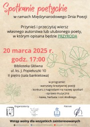 Poezja, przyroda i muzyka w MBP.