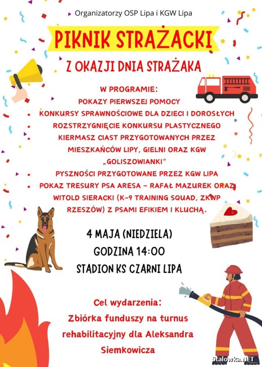 Strażacy z Lipy zapraszają na piknik z charytatywnym akcentem.