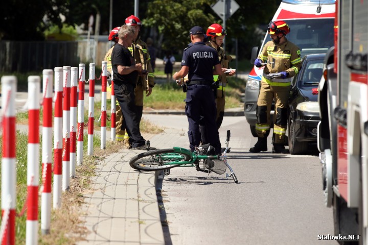 Na ulicy Poniatowskiego w Stalowej Woli doszło do potrącenia rowerzysty.