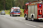 Auto wypadło z drogi w miejscu, gdzie jest odcinkowy pomiar prędkości.