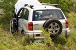 Auto wypadło z drogi w miejscu, gdzie jest odcinkowy pomiar prędkości.