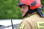 Auto wypadło z drogi w miejscu, gdzie jest odcinkowy pomiar prędkości.