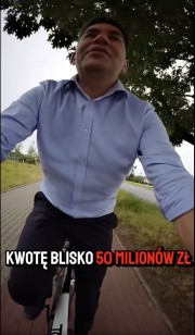 Prezydent na rowerze ogłasza modernizację ścieżek rowerowych.