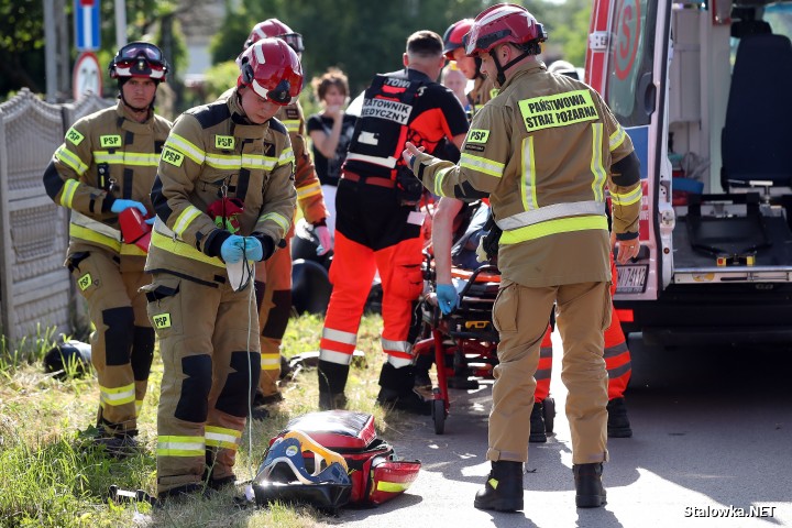 50-letni motocyklista po wypadku trafił do szpitala.