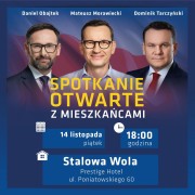 Obajtek, Morawiecki i Tarczyński na spotkaniu z mieszkańcami.
