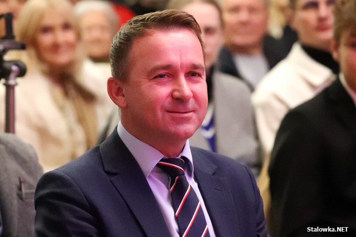 Morawiecki i Obajtek na spotkaniu w Stalowej Woli.