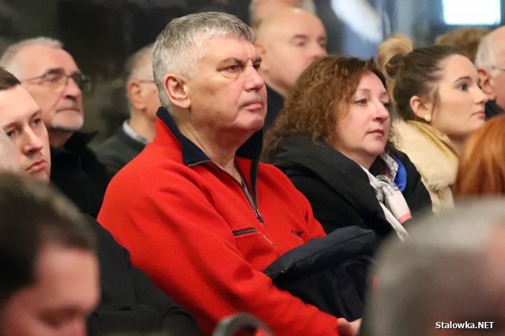 Morawiecki i Obajtek na spotkaniu w Stalowej Woli.