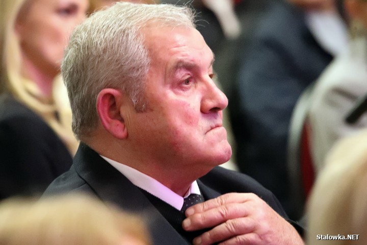 Morawiecki i Obajtek na spotkaniu w Stalowej Woli.