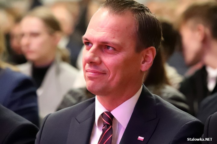 Morawiecki i Obajtek na spotkaniu w Stalowej Woli.