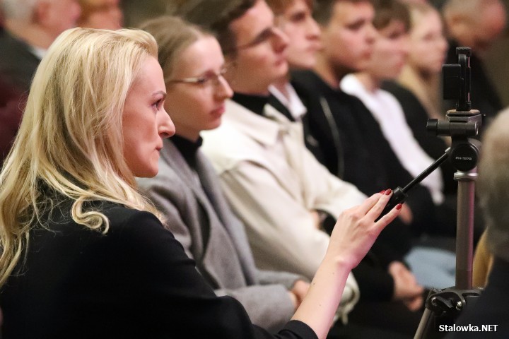 Morawiecki i Obajtek na spotkaniu w Stalowej Woli.