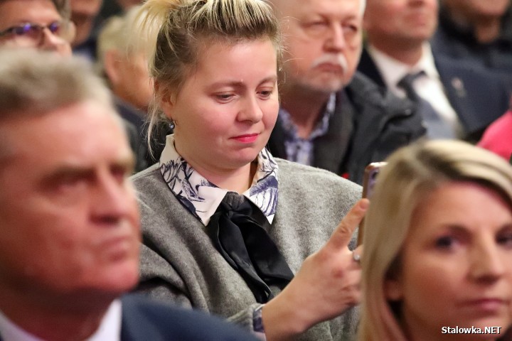 Morawiecki i Obajtek na spotkaniu w Stalowej Woli.