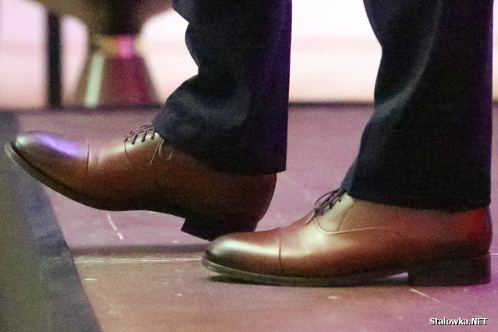 Morawiecki i Obajtek na spotkaniu w Stalowej Woli.