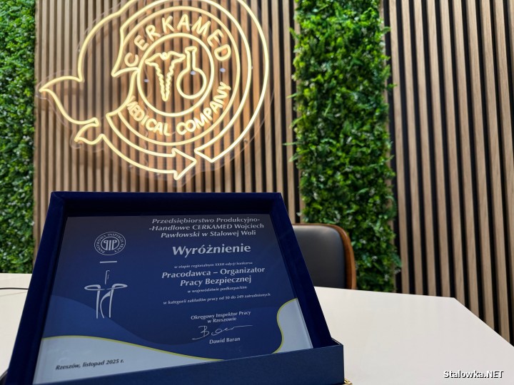 CERKAMED ze Stalowej Woli uhonorowany za bezpieczne i odpowiedzialne warunki pracy.