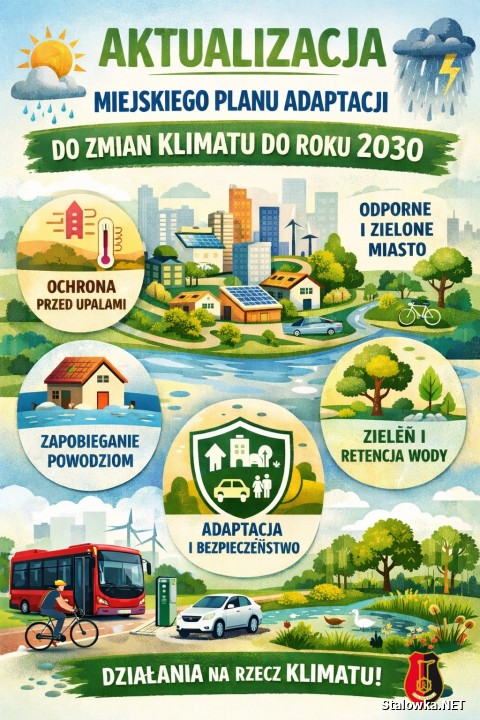 Miasto Stalowa Wola jest w trakcie aktualizacji Miejskiego Planu Adaptacji do zmian klimatu do roku 2030.