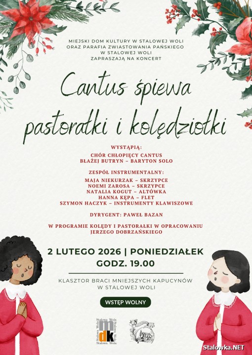 Cantus śpiewa pastorałki i kolędziołki.