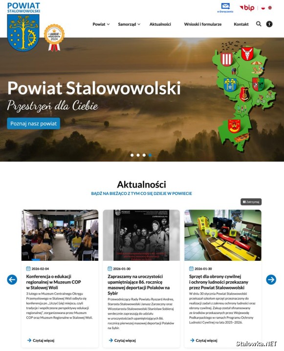 Starostwo Powiatowe w Stalowej Woli w minionych dniach uruchomiło nową stronę internetową.