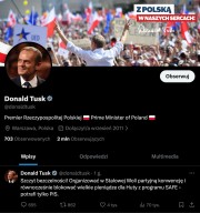 Print Screen wpisu premiera RP Donalda Tuska na platformie społecznościowej X.