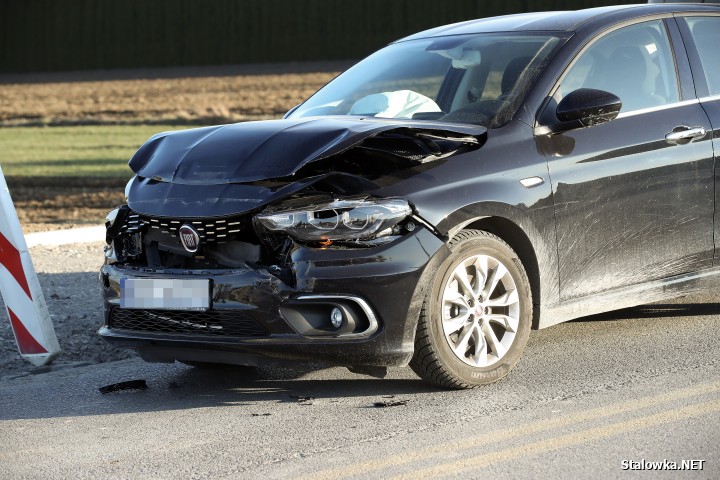 Zdarzenie drogowe na budowanym rondzie na DW-855 w Rzeczycy Długiej.