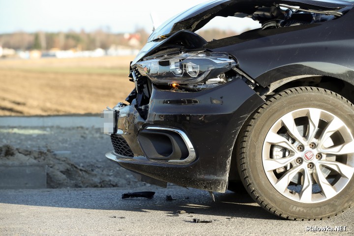 Zdarzenie drogowe na budowanym rondzie na DW-855 w Rzeczycy Długiej.