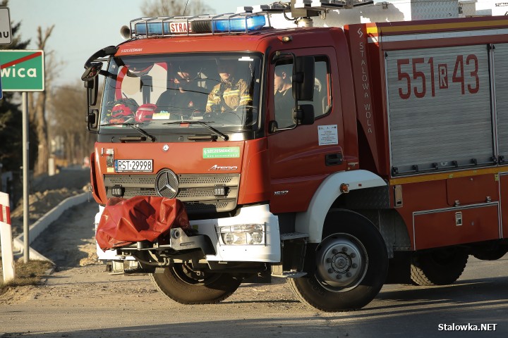 Zdarzenie drogowe na budowanym rondzie na DW-855 w Rzeczycy Długiej.