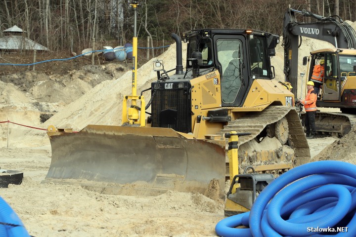 Plac budowy Centrum Sportów Młodzieżowych w Stalowej Woli.