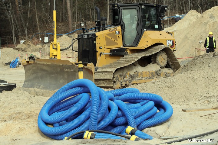 Plac budowy Centrum Sportów Młodzieżowych w Stalowej Woli.