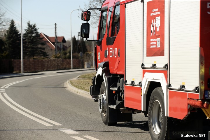 Pożar torowiska na towarowej stacji kolejowej w Stalowej Woli.