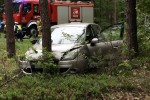 Auto wjechało w drzewo. Poszkodowana trafiła do szpitala.