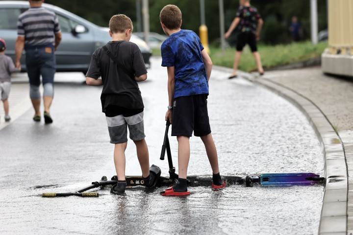 Stalowa Wola po potężnej ulewie.