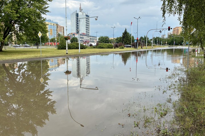 Stalowa Wola po potężnej ulewie.