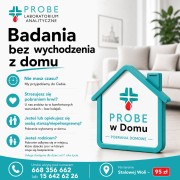 Pobranie krwi może być szybkie, wygodne i bez stresu. Laboratorium Analityczne Probe oferuje usługę Probe w Domu, dzięki której to my przyjedziemy do Ciebie i pobierzemy krew w Twoim domu!