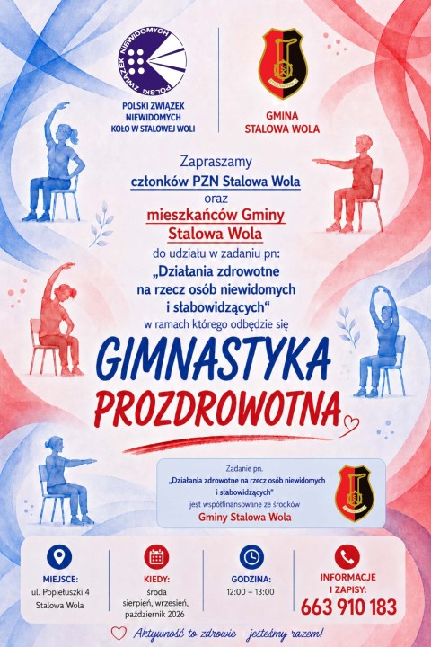 Gimnastyka prozdrowotna dla osób niewidomych i słabowidzących.