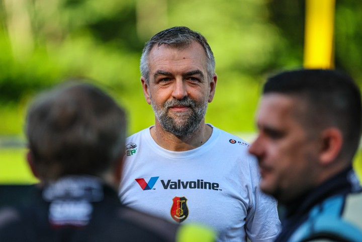 Krzysztof Faraś w wyścigu górskim w Limanowej.